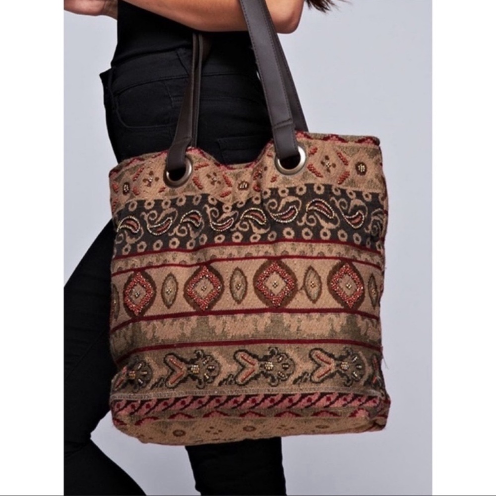 Multi Pattern Striped Tote Bag - image 1
